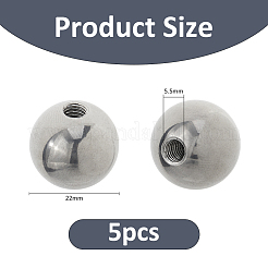 5Pcs 304 Stainless Steel Round Cord End Caps&nbsp;STAS-FH0002-40A
