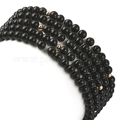 5Pcs 5 Style Synthetic Black Stone & Pearl & Shell Star Beaded Stretch Bracelets Set&nbsp;BJEW-JB09495-02
