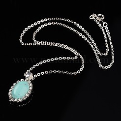 Trendy Synthetic Turquoise Pendant Necklaces and Ear Studs Jewelry Sets&nbsp;SJEW-JS00848