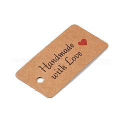 100Pcs Kraft Paper Word Handmade with Love Printed Gift Tags&nbsp;CDIS-H007-12B