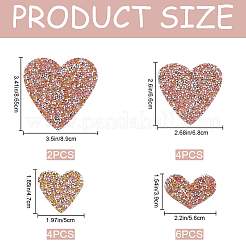 4 Styles Heart Hotfix Rhinestone Iron on Patches Appliques&nbsp;PATC-CP0001-02A