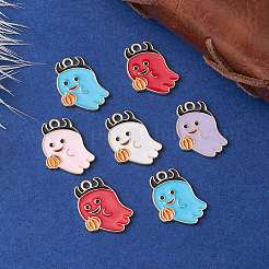 20Pcs 5 Colors Halloween Alloy Enamel Pendants&nbsp;ENAM-YW0003-33