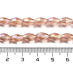 Transparent Electroplate Glass Beads Strands&nbsp;X-EGLA-A037-T6x8mm-B06