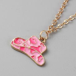 Cowboy Theme Enamel Pendant Necklace with Cable Chains&nbsp;NJEW-WH0013-18A