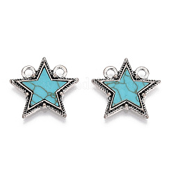 Alloy Pendants with Synthetic Turquoise&nbsp;PALLOY-TADZ0001-03AS