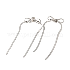 Non-Tarnish Bowknot 304 Stainless Steel Earrings for Women&nbsp;EJEW-U003-23P
