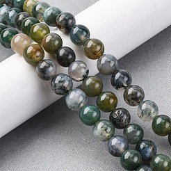 Natural Moss Agate Beads Strands&nbsp;G-F453-8mm