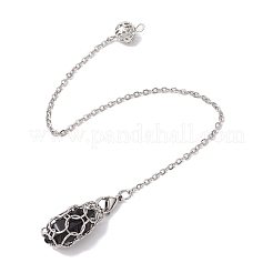 3Pcs 3 Styles 304 Stainless Steel Chain Macrame Pouch Empty Stone Holder Dowsing Pendulums&nbsp;PALLOY-JF02877