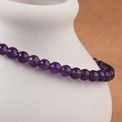 Natural Amethyst Round Bead Stretch Bracelets&nbsp;BJEW-L594-B08