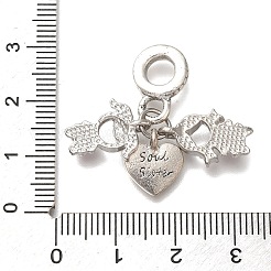 Rack Plating Alloy Rhinestone European Dangle Charms&nbsp;PALLOY-S189-42P-01