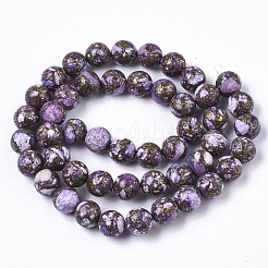 Assembled Synthetic Gold Line Regalite/Imperial Jasper/Sea Sediment Jasper Beads Strands&nbsp;G-S366-049A