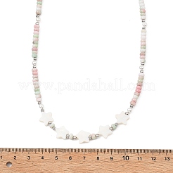 Summer Star Shell Pearl & Ombre Effect Dyed Glass Beaded Necklaces for Women&nbsp;NJEW-JN06051-01