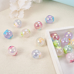16Pcs 8 Styles UV Plating Rainbow Iridescent Acrylic Beads&nbsp;PACR-TA0001-07