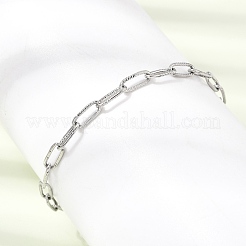 4MM 304 Stainless Steel Textured Paperclip Chain Bracelets for Man and Women&nbsp;SA-CBAB767-11P