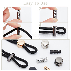 48Pcs 8 Styles Alloy Spring Cord Locks&nbsp;DIY-WR0001-99