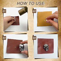16 Bags Tibetan Style Skull Alloy Decorative Rivets&nbsp;DIY-DR0007-75AS