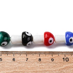 Handmade Evil Eye Lampwork Beads Strands&nbsp;LAMP-S069-01D