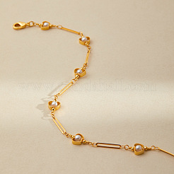 Teachers' Day Apple Brass with Plastic Pearl Bead Link Chain Anklets for Women&nbsp;FS-WG6989F-01