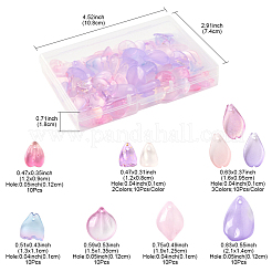100Pcs 10 Styles Transparent Spray Painted Glass Pendants&nbsp;GLAA-FS0002-16