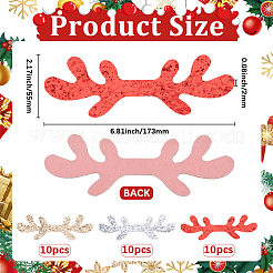 30Pcs 3 Colors Christmas Theme Imitation Leather Ornament Accessories&nbsp;DIY-GF0011-74A