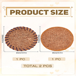 2Pcs 2 Styles Natural Coconut Fiber Coasters&nbsp;AJEW-LP0006-42
