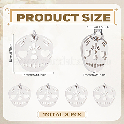 8Pcs 201 Stainless Steel Pendants&nbsp;STAS-LP0004-63