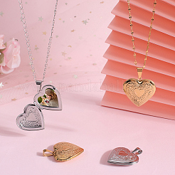 4Pcs 2 Colors 316 Surgical Stainless Steel Locket Pendants&nbsp;STAS-BBC0005-05