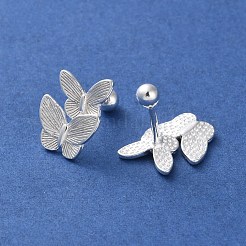 999 Fine Silver Butterfly Cartilage Earrings&nbsp;EJEW-P296-13S