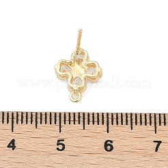 Brass Micro Pave Cubic Zirconia Stud Earring Findings&nbsp;KK-Z094-07G