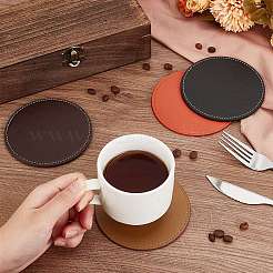 4Pcs 4 Colors Imitation Leather Coasters&nbsp;AJEW-PH0012-14