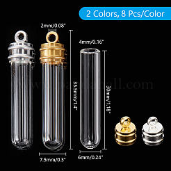 16Pcs 2 Colors Clear Glass Wish Bottle Pendants&nbsp;GLAA-PH0003-10