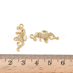 Brass Micro Pave Clear Cubic Zirconia Pendants&nbsp;KK-D504-14G