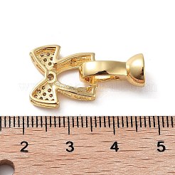 Rack Plating Brass Micro Pave Cubic Zirconia Ice Pick Pinch Bails&nbsp;ZIRC-P117-01A-G