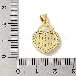 Rack Plating Brass Micro Pave Cubic Zirconia Pendants&nbsp;KK-P272-10G