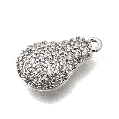 Brass Micro Pave Clear Cubic Zirconia Pendants&nbsp;KK-N289-12P