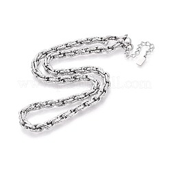 6MM 304 Stainless Steel Textured Rope Chain Necklaces for Men&nbsp;NJEW-N062-01P