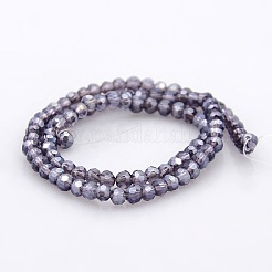 Pearl Luster Plated Glass Faceted Round Spacer Beads Strands&nbsp;GLAA-A027-3mm-PL01