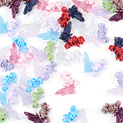 40Pcs 8 Styles Luminous Resin Butterfly with Flower Cabochons&nbsp;CRES-TA0001-98