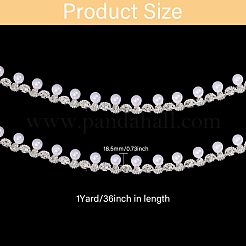 1 Yard Brass Crystal Rhinestone Cup Chain with Imitation Pearl&nbsp;OCOR-GL0001-08A