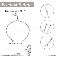 Adjustable 304 Stainless Steel Bracelet Making&nbsp;STAS-UN0003-15P