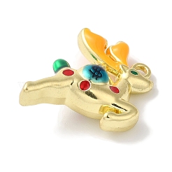 Christmas Deer with Money Bag Rack Plating Alloy Enamel Pendants&nbsp;FIND-I039-024A-G