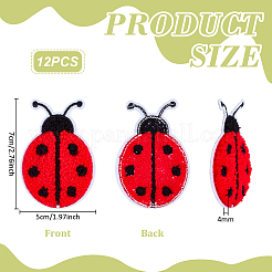 12Pcs Ladybug Computerized Embroidery Cloth Iron on/Sew on Patches&nbsp;PATC-FG0003-67