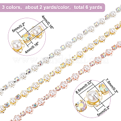 6 Yards 3 Colors AB Color Rhinestones Cup Chains&nbsp;LCHA-NB0001-02