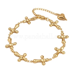 304 Stainless Steel Cross Link Chain Bracelets&nbsp;BJEW-D359-13A-G