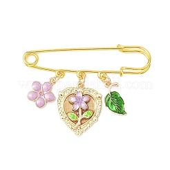 3Pcs Flower Alloy Enamel Charm Kilt Pins&nbsp;JEWB-BR00198