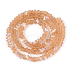Frosted Transparent Glass Beads Strands&nbsp;GLAA-N054-4mm-04
