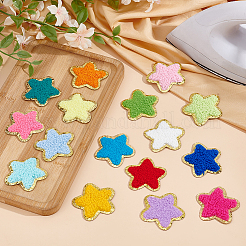 16Pcs 16 Colors Towel Embroidery Style Cloth Iron on/Sew on Patches&nbsp;DIY-MA0006-59