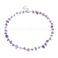 Natural Mixed Gemstone Chips Beaded Necklace&nbsp;NJEW-JN04311