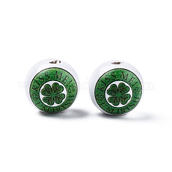 Saint Patrick's Day Theme Printed Wooden Beads&nbsp;WOOD-D006-07