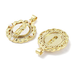 Brass Micro Pave Clear Cubic Zirconia Pendants&nbsp;KK-L213-004G